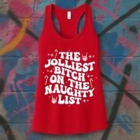 The Jolliest Bitch On The Naughty List Funny Christmas Women's Tank Top thumb 3