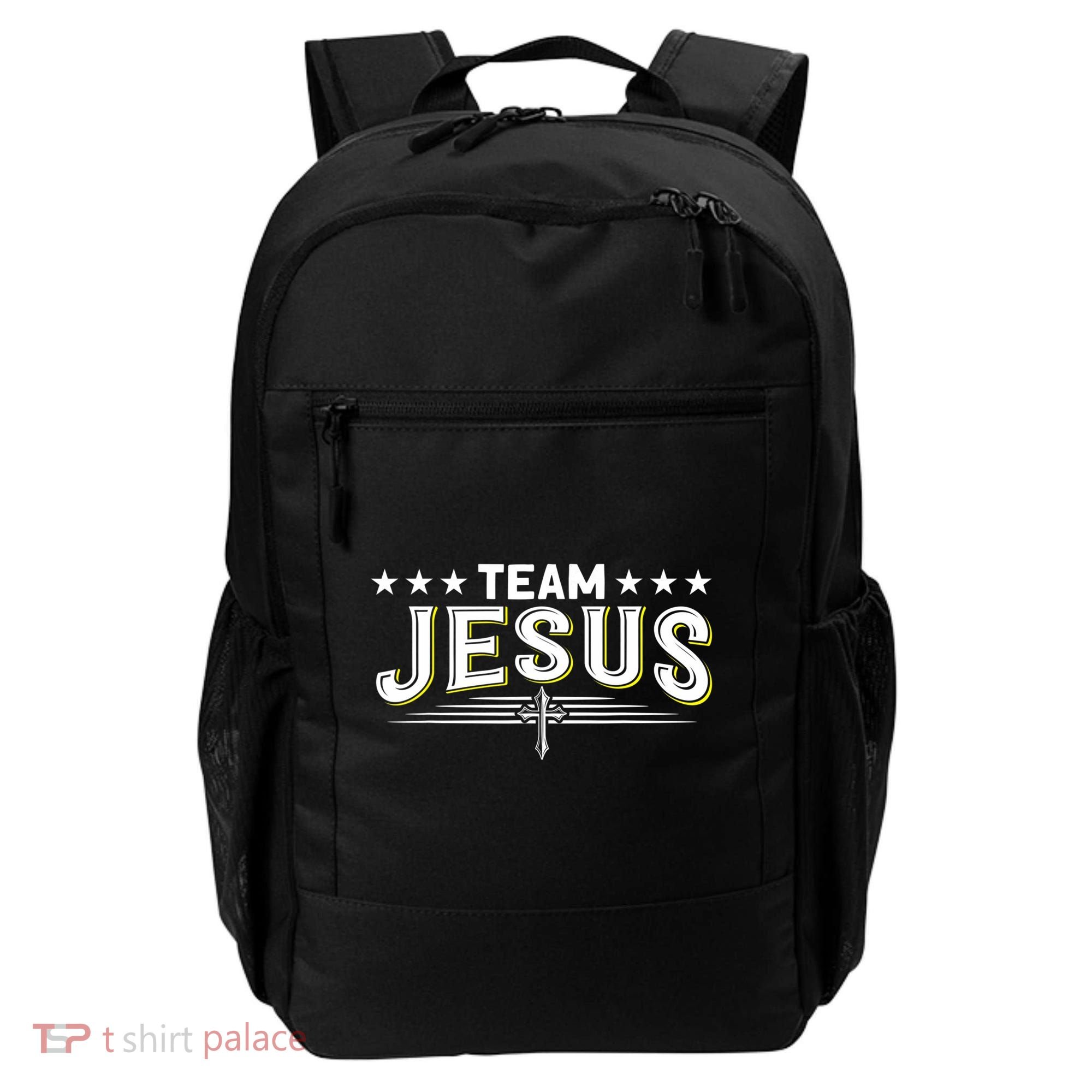 Team Jesus Christian Prayer Warrior Bible Christ Believer Backpack