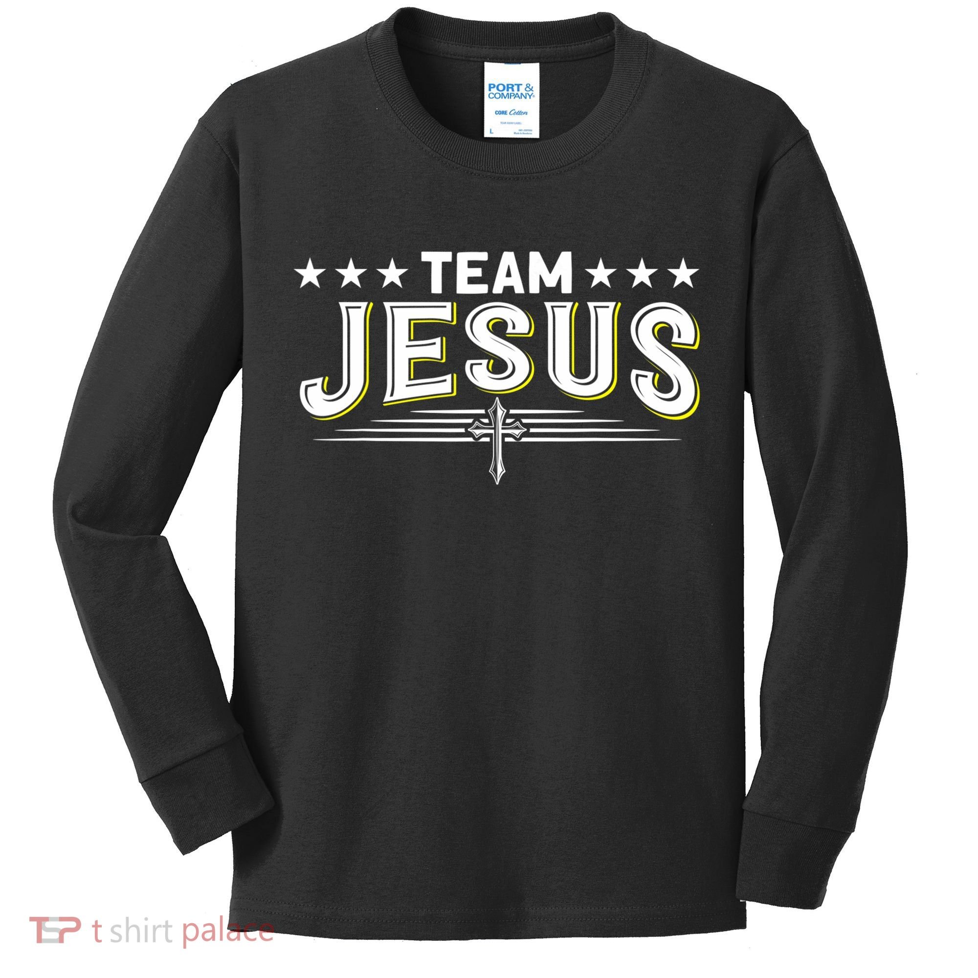Team Jesus Christian Prayer Warrior Bible Christ Believer Kids Long Sleeve Shirt