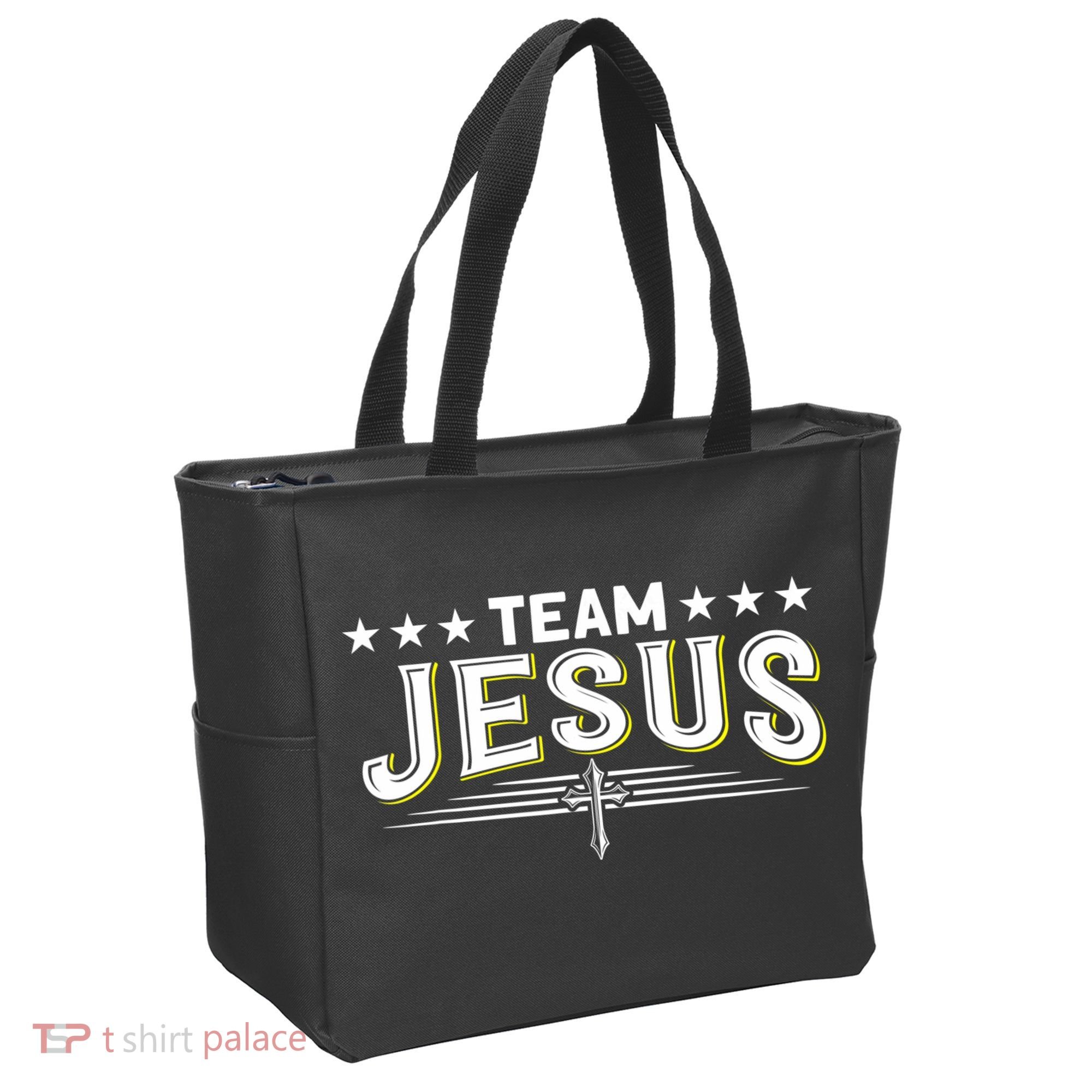 Team Jesus Christian Prayer Warrior Bible Christ Believer Tote Bag