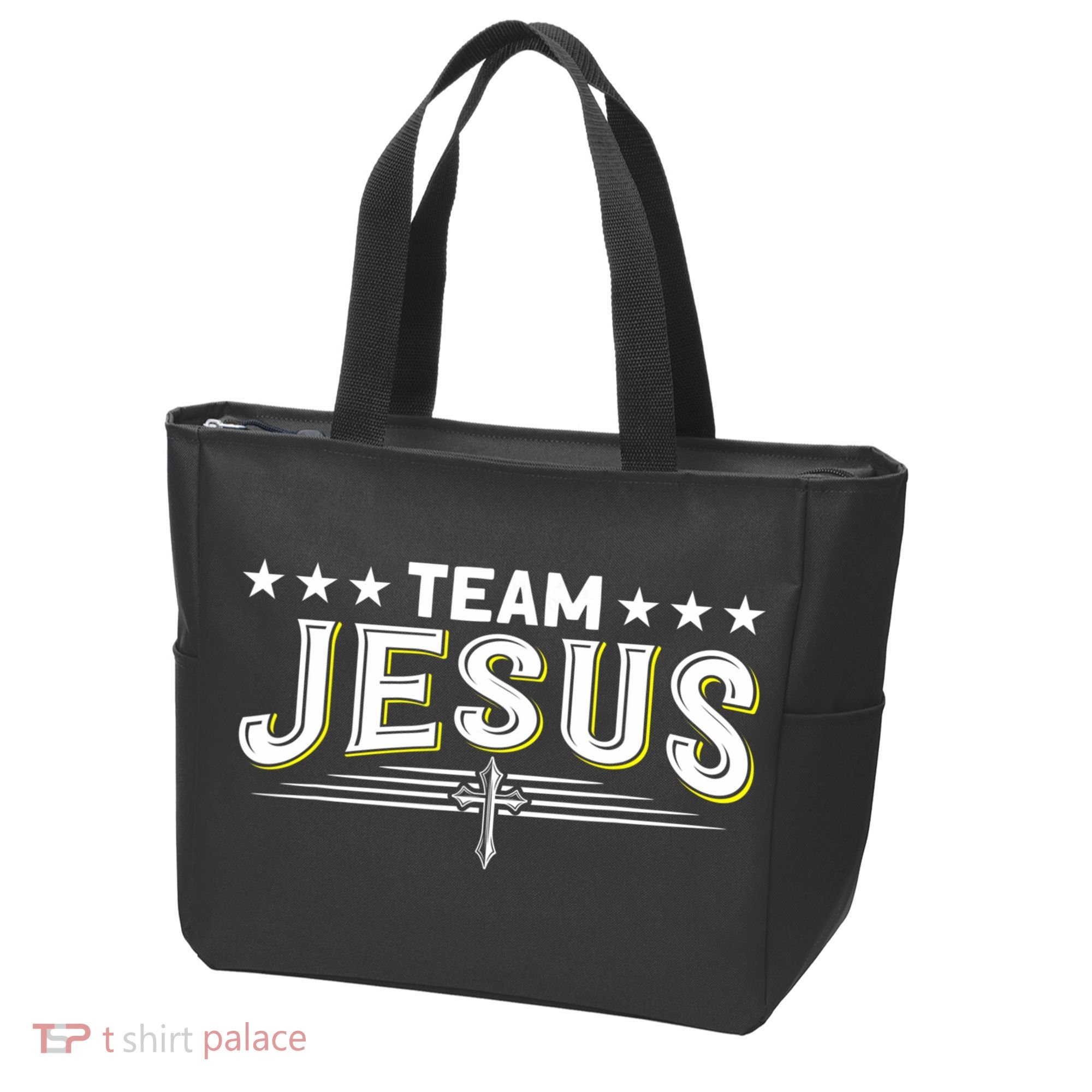 Team Jesus Christian Prayer Warrior Bible Christ Believer Tote Bag