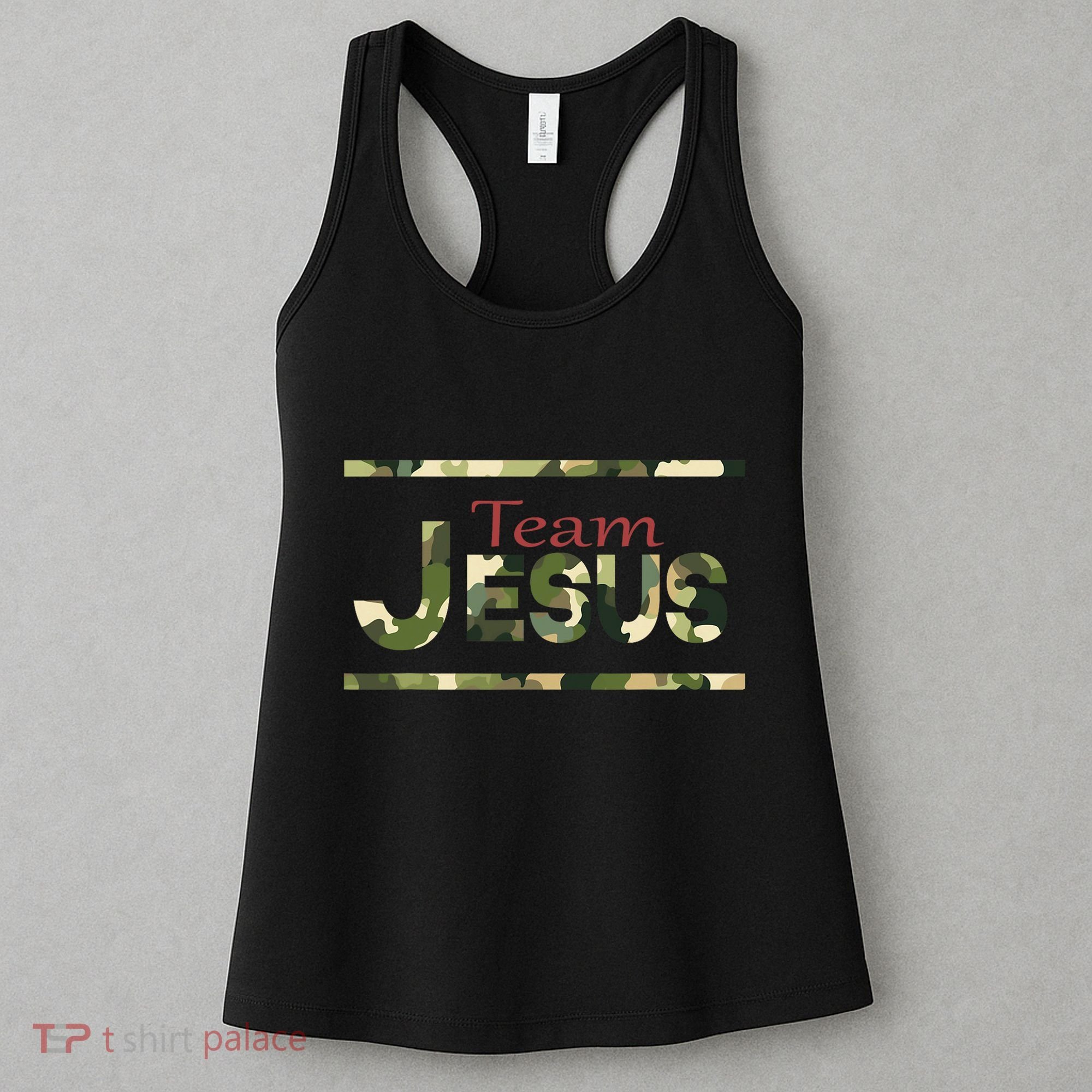 Team Jesus Christian Camo Camouflage Army Women's Tank Top