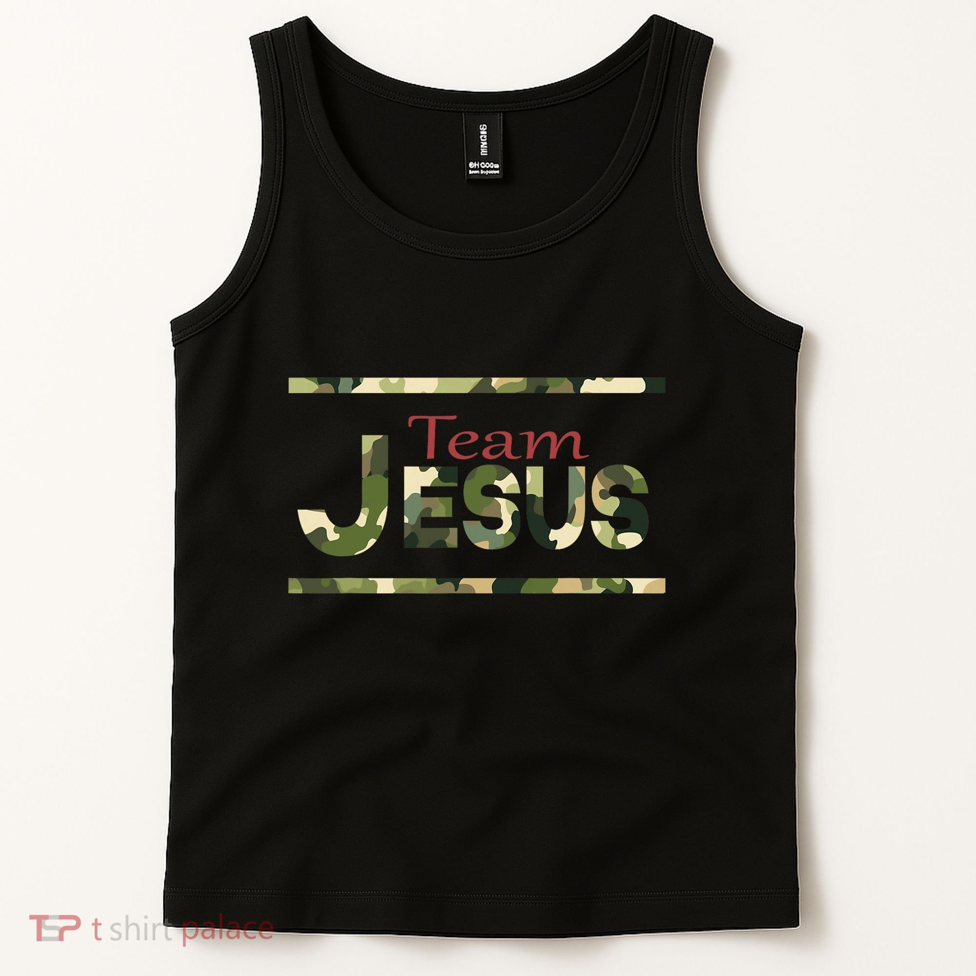 Team Jesus Christian Camo Camouflage Army Tank Top