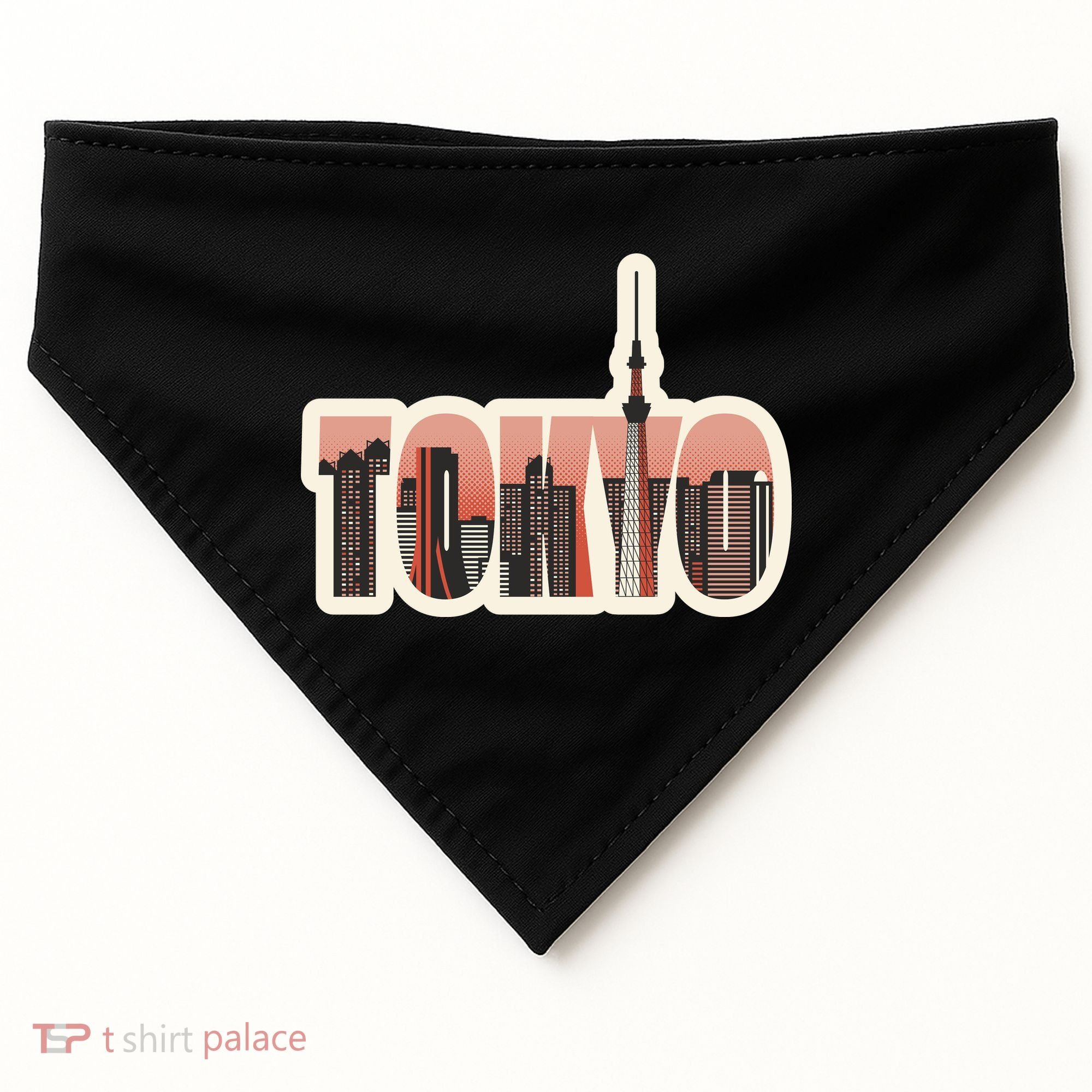 Tokyo Japan City Skyline USA-Made Doggie Bandana