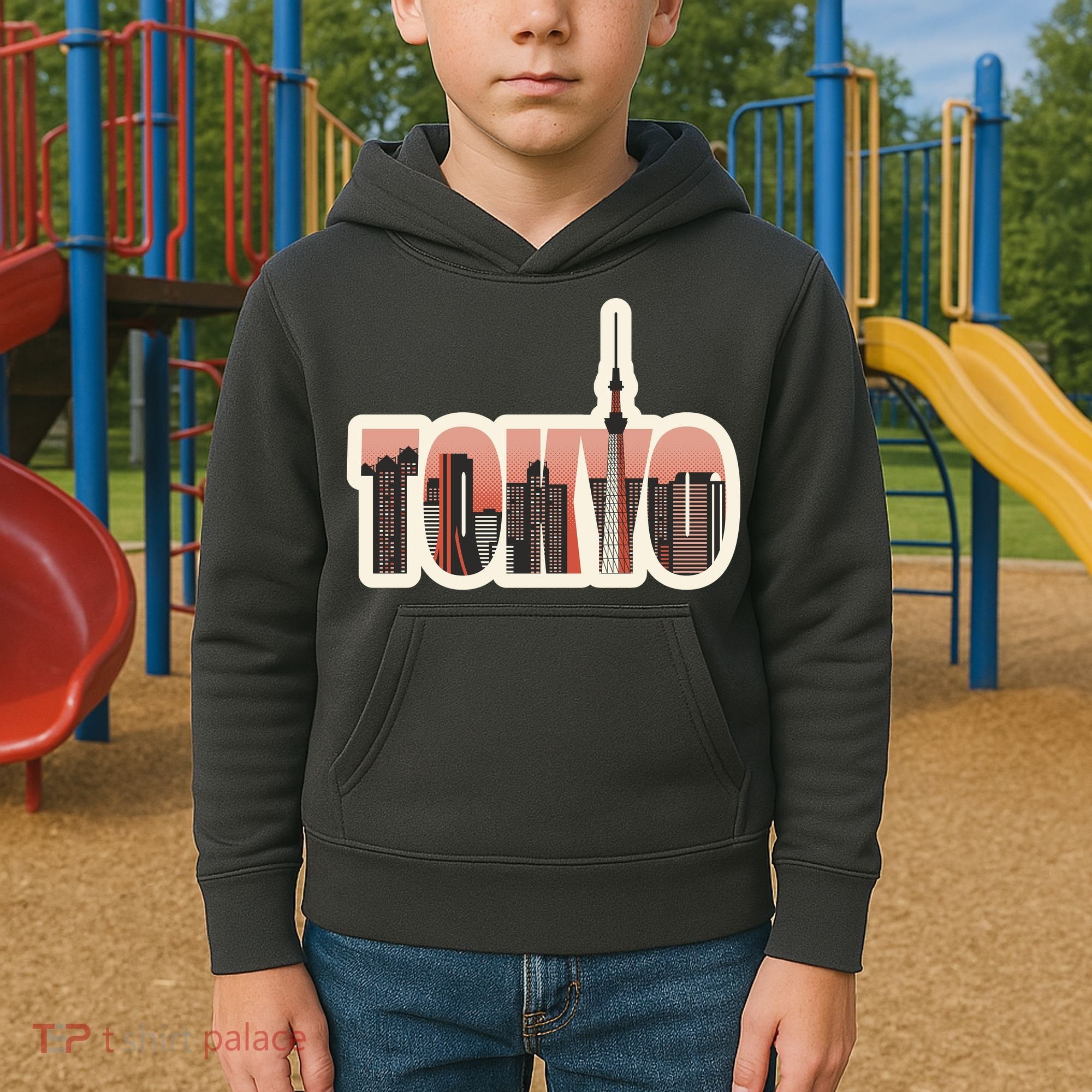 Tokyo Japan City Skyline Kids Hoodie