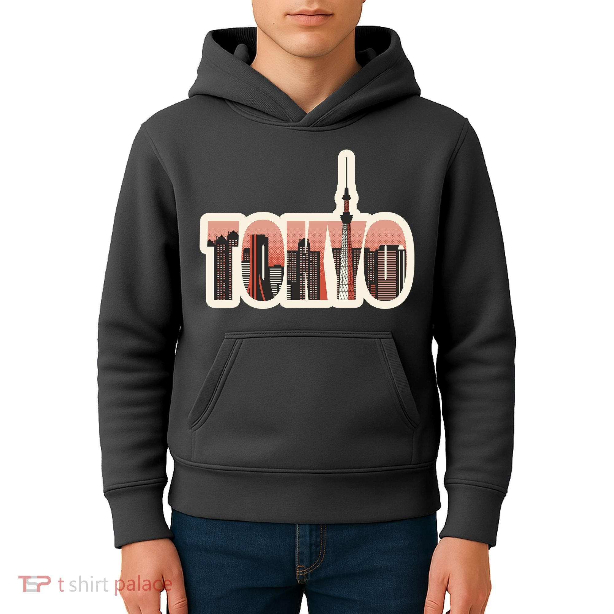 Tokyo Japan City Skyline Kids Hoodie