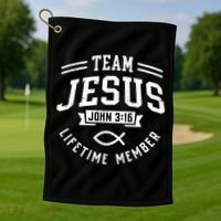 Team Jesus Christian Faith Religious Gift Golf Towel thumb 1