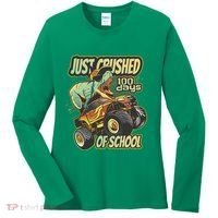 TRex Just Crushed 100 Days Of School Women's Long Sleeve Shirt thumb 0