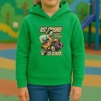 TRex Just Crushed 100 Days Of School Kids Hoodie thumb 3