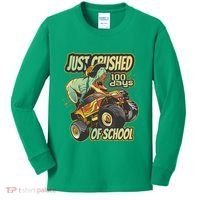 TRex Just Crushed 100 Days Of School Kids Long Sleeve Shirt thumb 0