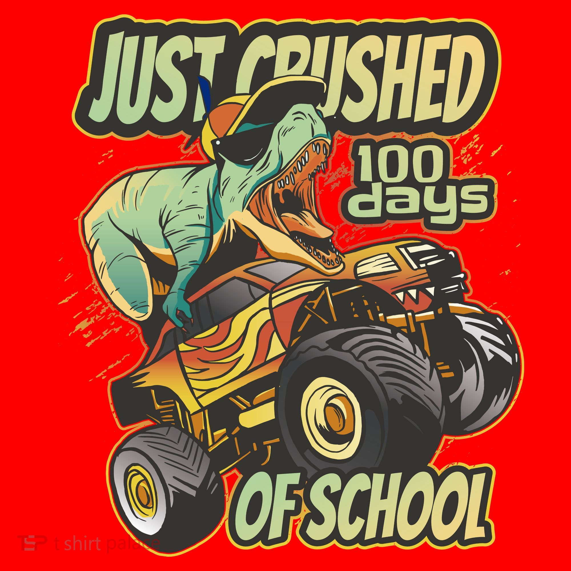 TRex Just Crushed 100 Days Of School Santa Hat