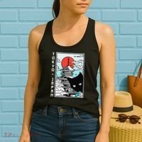 Tokyo Japan Cute Kawaii Japanese Temple Black Cat Women's Tank Top thumb 2