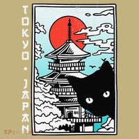 Tokyo Japan Cute Kawaii Japanese Temple Black Cat Sweatshirt thumb 2