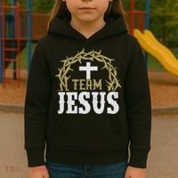 Team Jesus For Christian And True Believer Kids Hoodie thumb 3