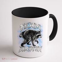 Team JIMOTHY Funny Raccoon Meme Coffee Mug thumb 1