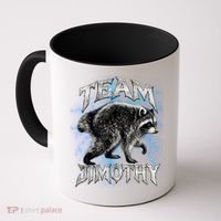 Team JIMOTHY Funny Raccoon Meme Coffee Mug thumb 0