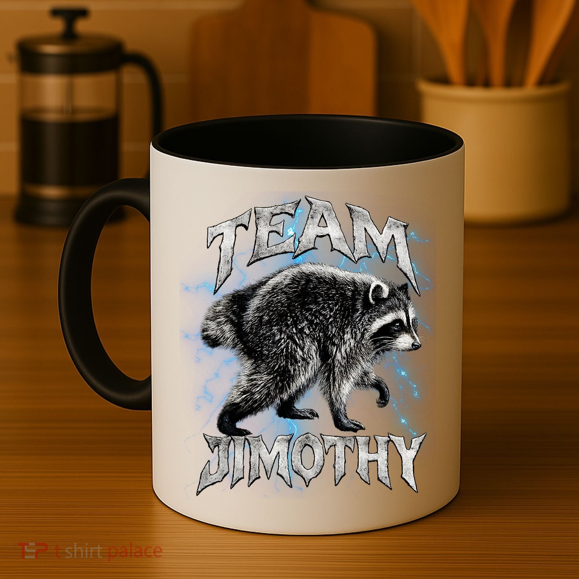 Team JIMOTHY Funny Raccoon Meme Coffee Mug