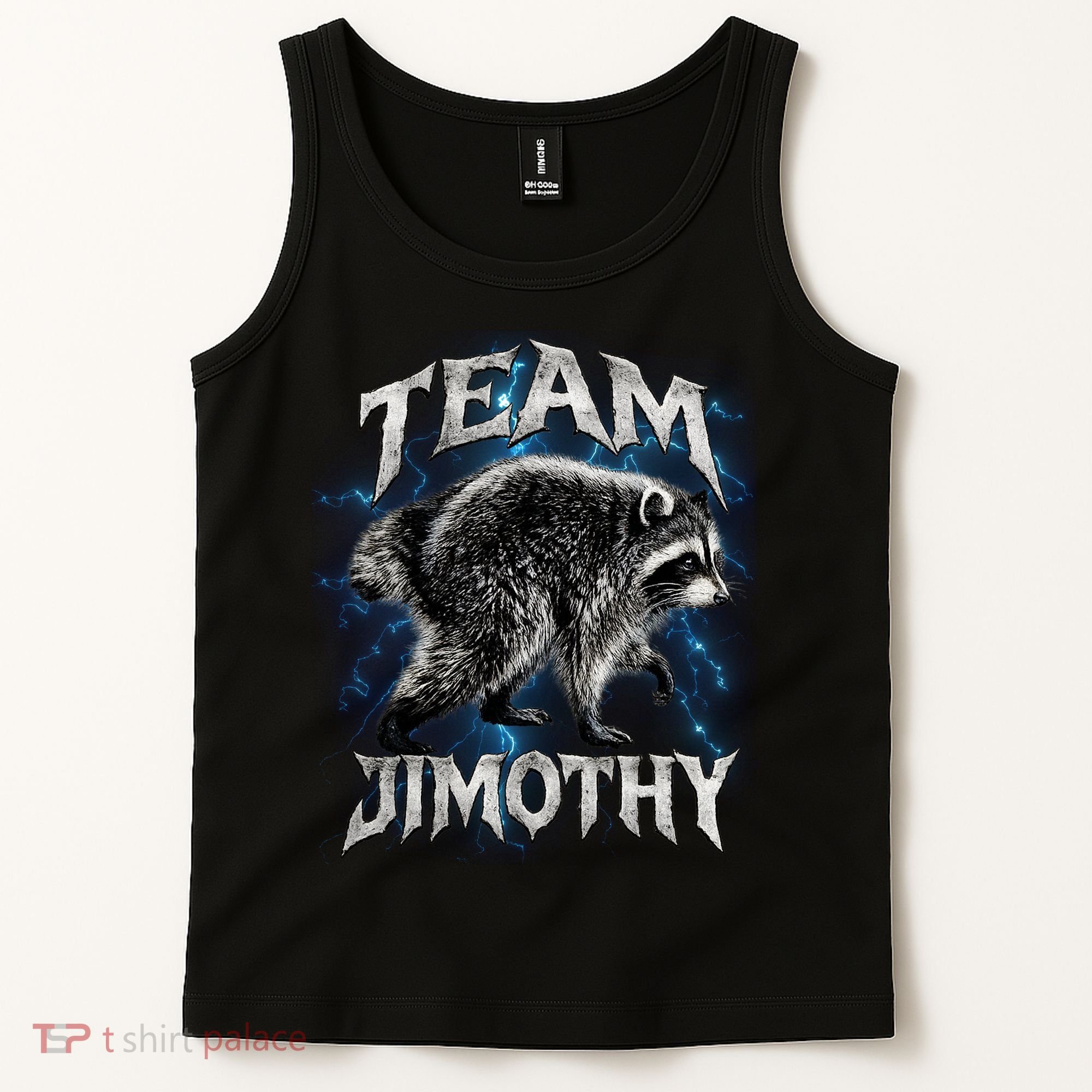 Team JIMOTHY Funny Raccoon Meme Tank Top