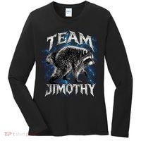 Team JIMOTHY Funny Raccoon Meme Women's Long Sleeve Shirt thumb 0