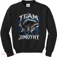 Team JIMOTHY Funny Raccoon Meme Kids Sweatshirt thumb 0