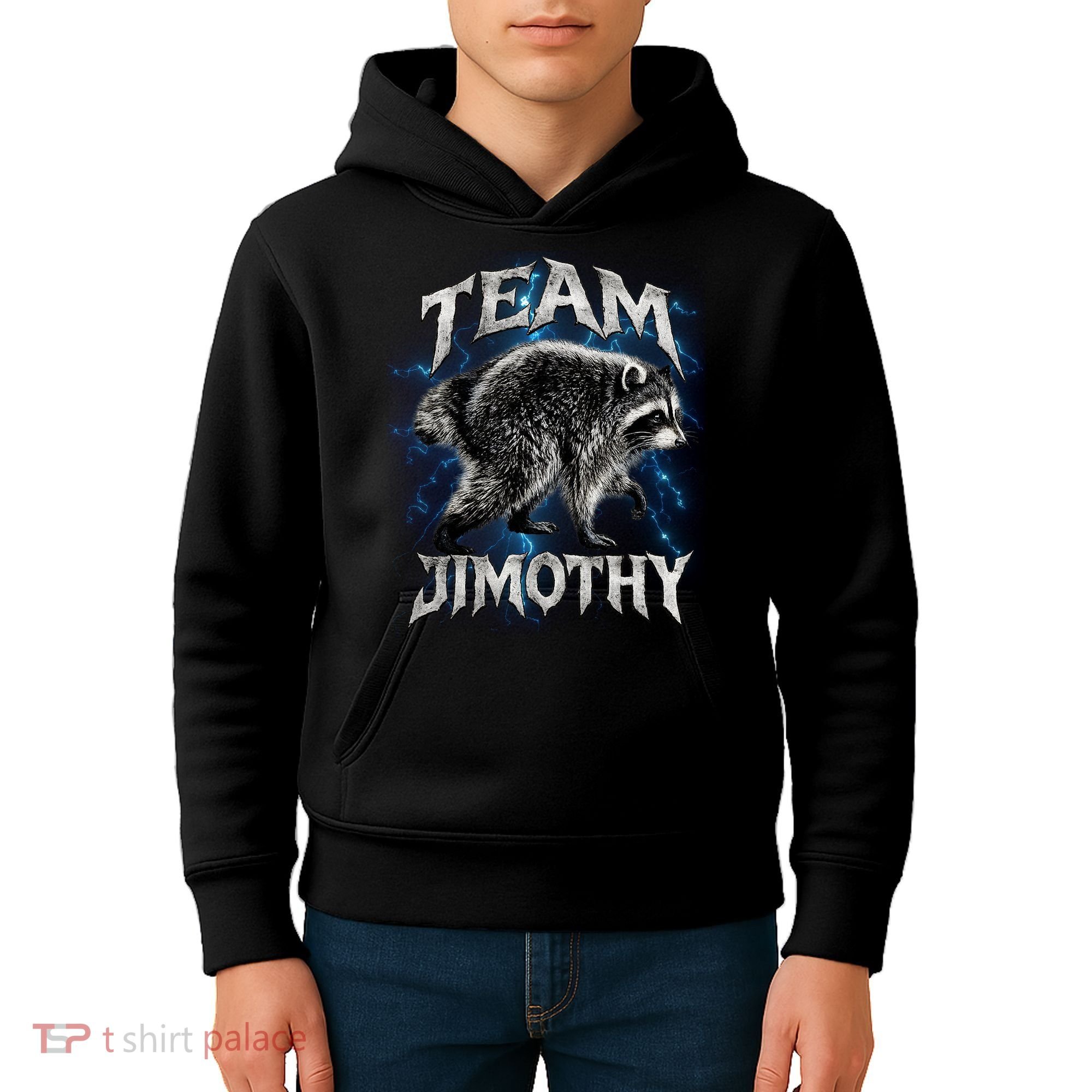 Team JIMOTHY Funny Raccoon Meme Kids Hoodie