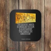 Thomas Jefferson Greatest Danger To American Freedom Coaster thumb 0