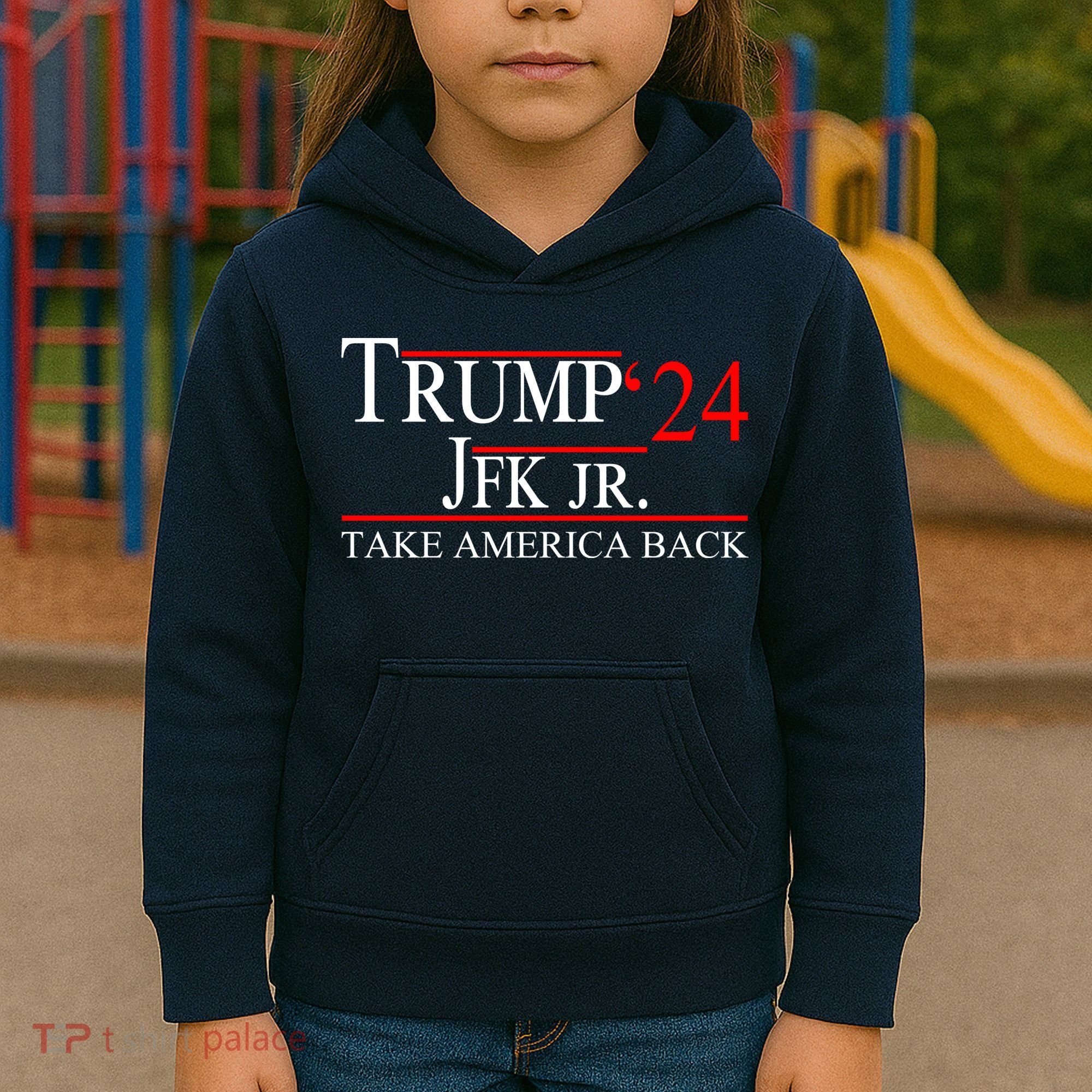 Trump JFK Jr Take America Back 2024 Kids Hoodie