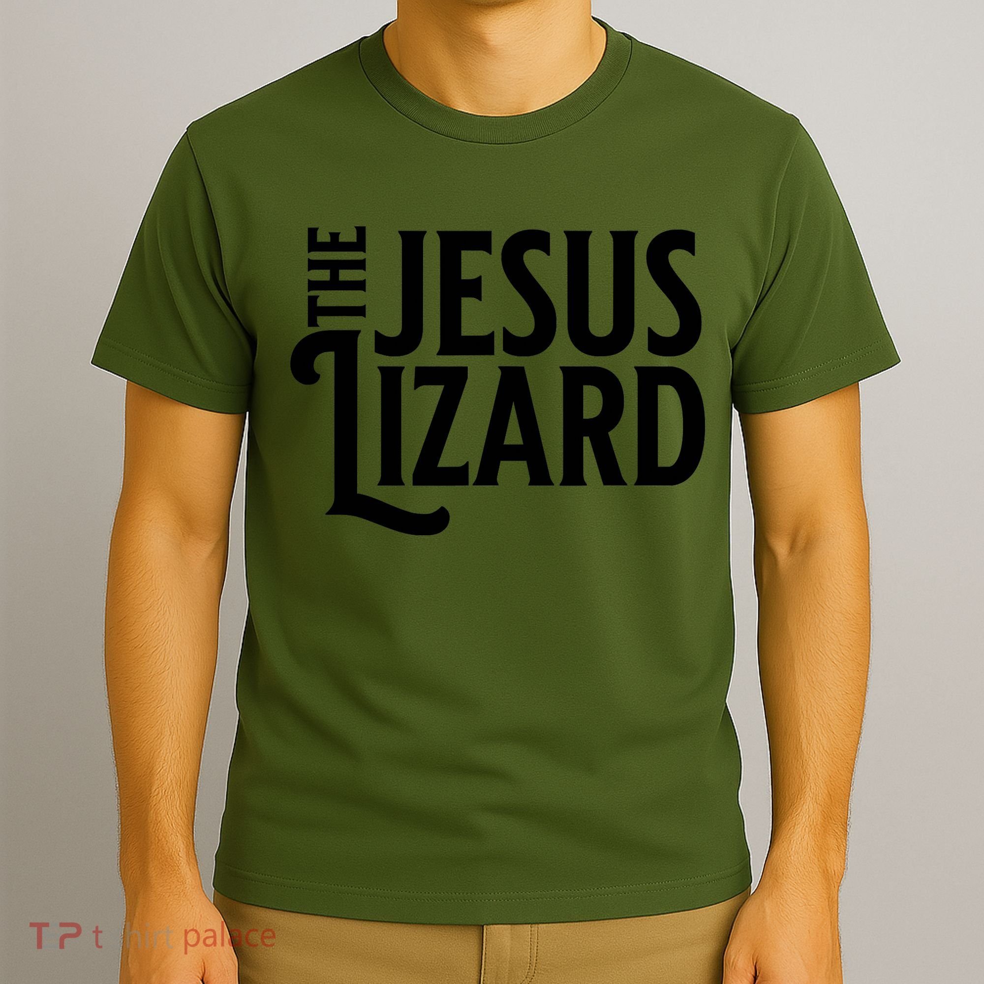 The Jesus Lizard Black Retro Vintage Text On Funny Christian T-Shirt