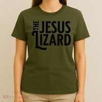 The Jesus Lizard Black Retro Vintage Text On Funny Christian T-Shirt thumb 4