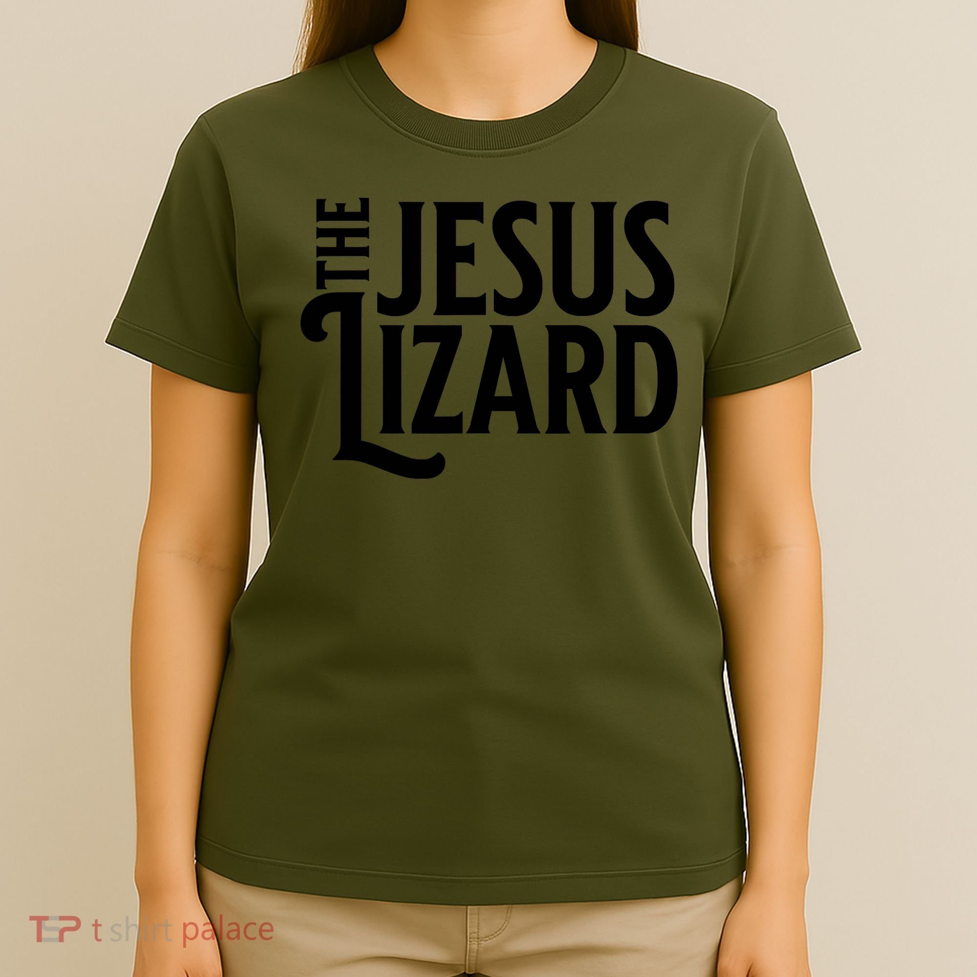 The Jesus Lizard Black Retro Vintage Text On Funny Christian T-Shirt