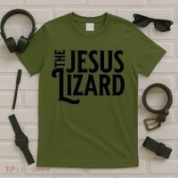 The Jesus Lizard Black Retro Vintage Text On Funny Christian T-Shirt thumb 5