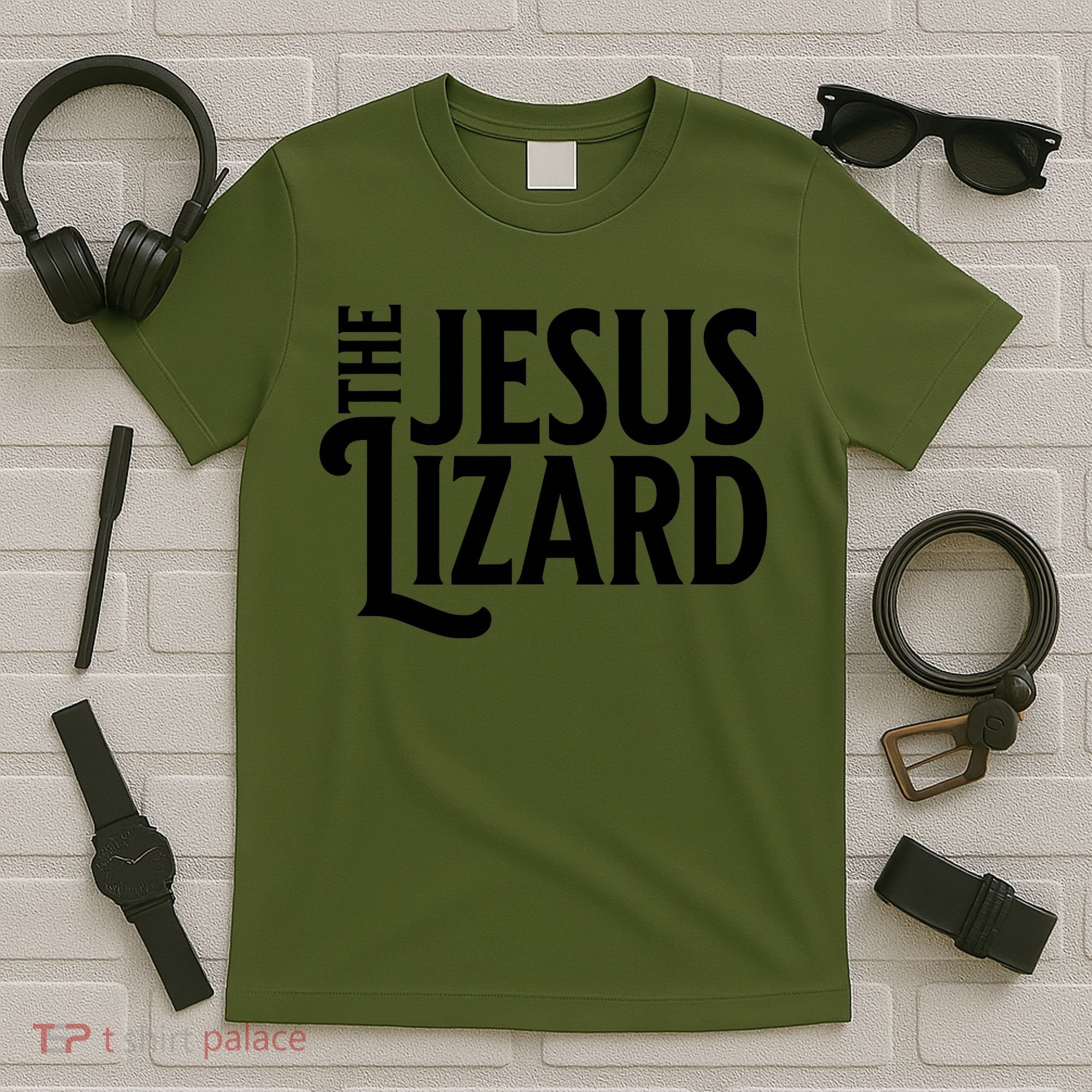 The Jesus Lizard Black Retro Vintage Text On Funny Christian T-Shirt