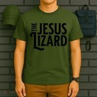The Jesus Lizard Black Retro Vintage Text On Funny Christian T-Shirt thumb 6