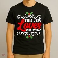 This Jew Loves Christmas Eve Celebration Winter Xmas T-Shirt thumb 3