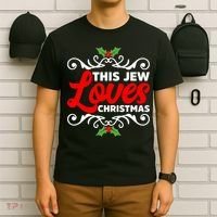 This Jew Loves Christmas Eve Celebration Winter Xmas T-Shirt thumb 6