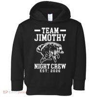 Team Jimothy Night Crew Est 2026 Raccoon Toddler Hoodie thumb 0