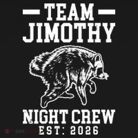 Team Jimothy Night Crew Est 2026 Raccoon Toddler Hoodie thumb 2