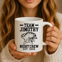 Team Jimothy Night Crew Est 2026 Raccoon Coffee Mug thumb 3