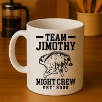 Team Jimothy Night Crew Est 2026 Raccoon Coffee Mug thumb 4
