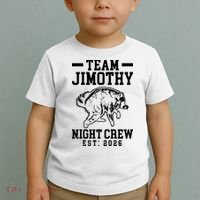 Team Jimothy Night Crew Est 2026 Raccoon Toddler T-Shirt thumb 2