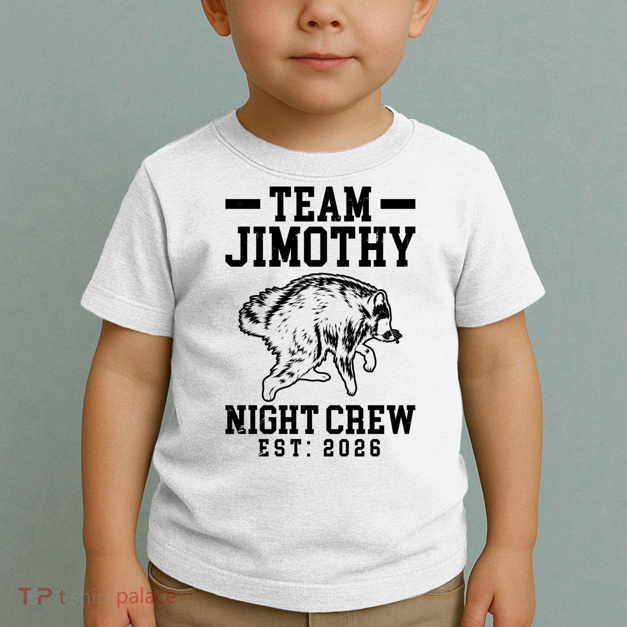 Team Jimothy Night Crew Est 2026 Raccoon Toddler T-Shirt