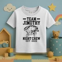 Team Jimothy Night Crew Est 2026 Raccoon Toddler T-Shirt thumb 3