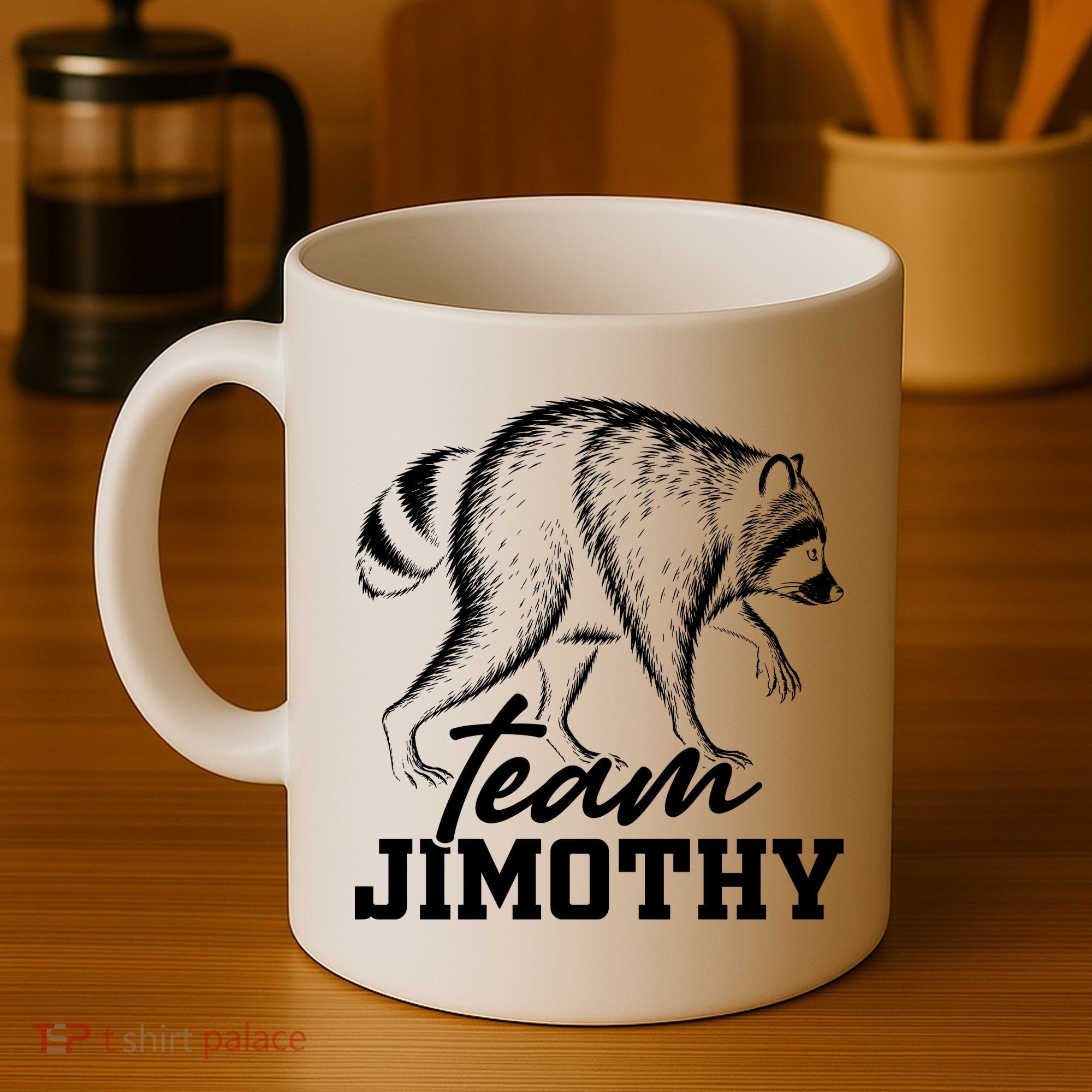 Team Jimothy Raccoon Coffee Mug