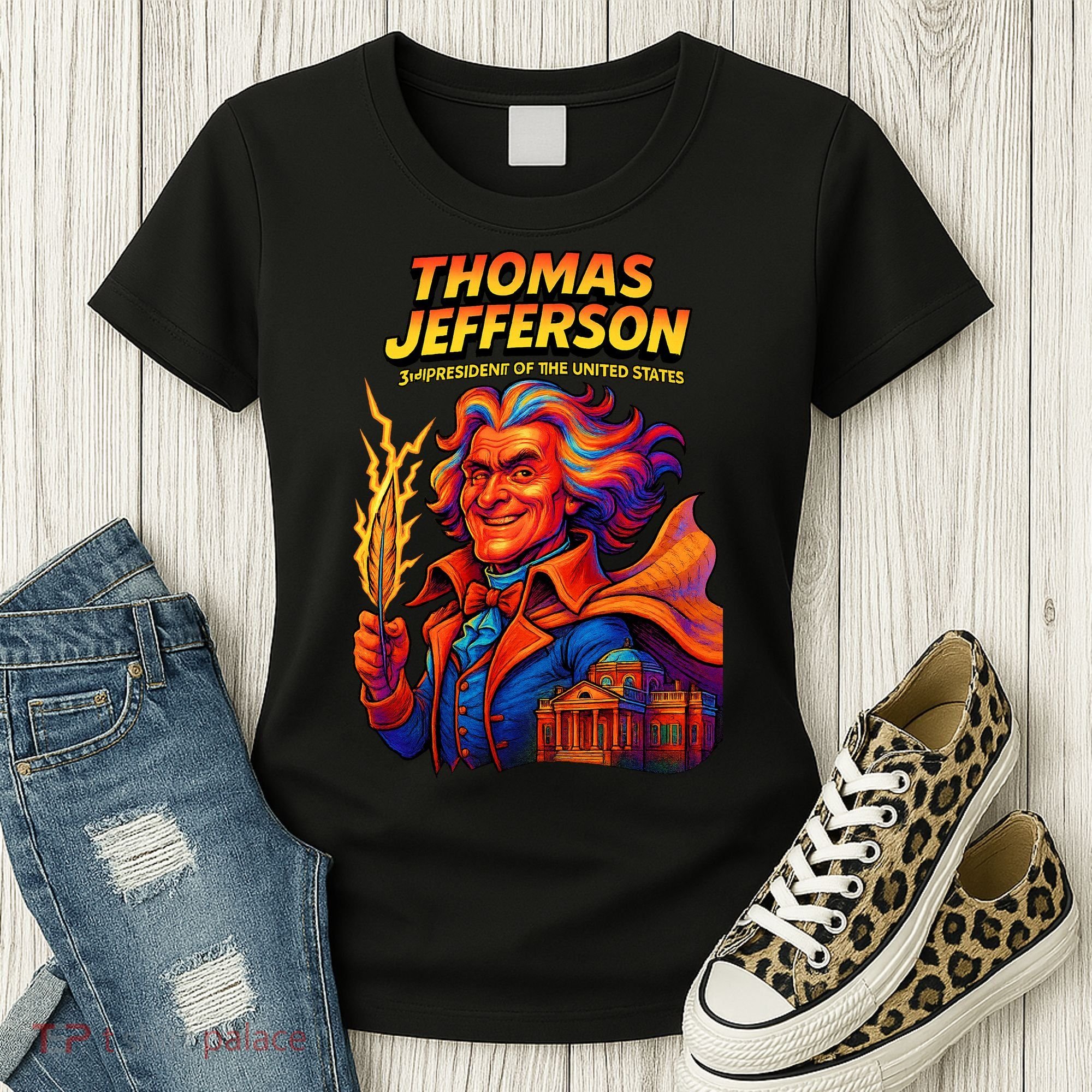 Thomas Jefferson The 3rd President Presidential Chronicles Women's T-Shirt