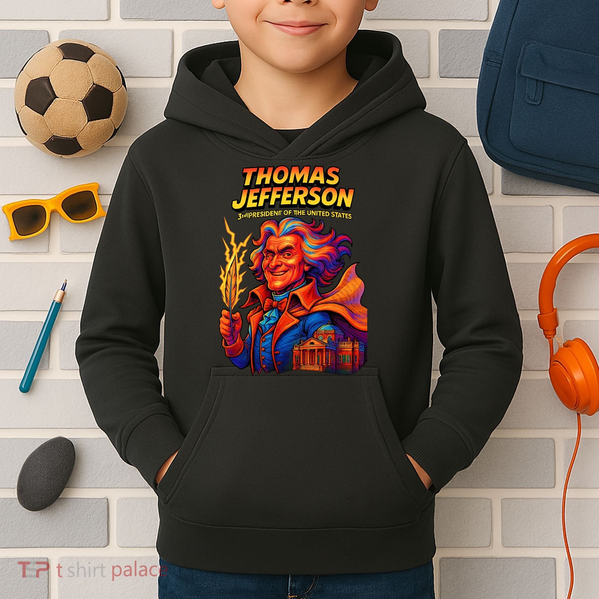 Thomas Jefferson The 3rd President Presidential Chronicles Kids Hoodie
