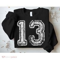 Team Jersey Uniforms Number 13 Thirteen School Sports Sweatshirt thumb 2