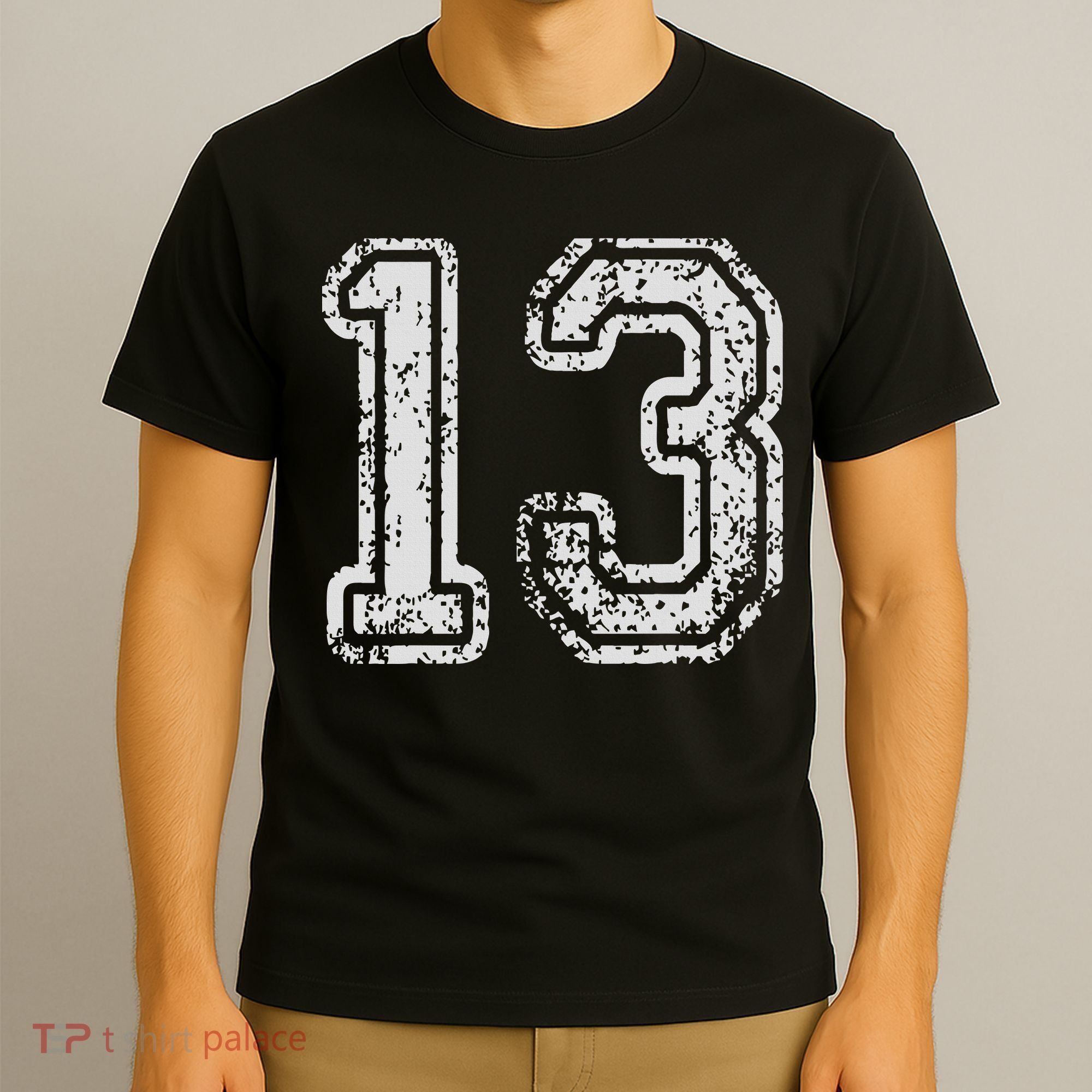 Team Jersey Uniforms Number 13 Thirteen School Sports T-Shirt