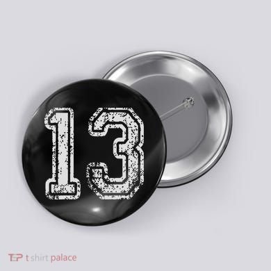 Team Jersey Uniforms Number 13 Thirteen School Sports Button