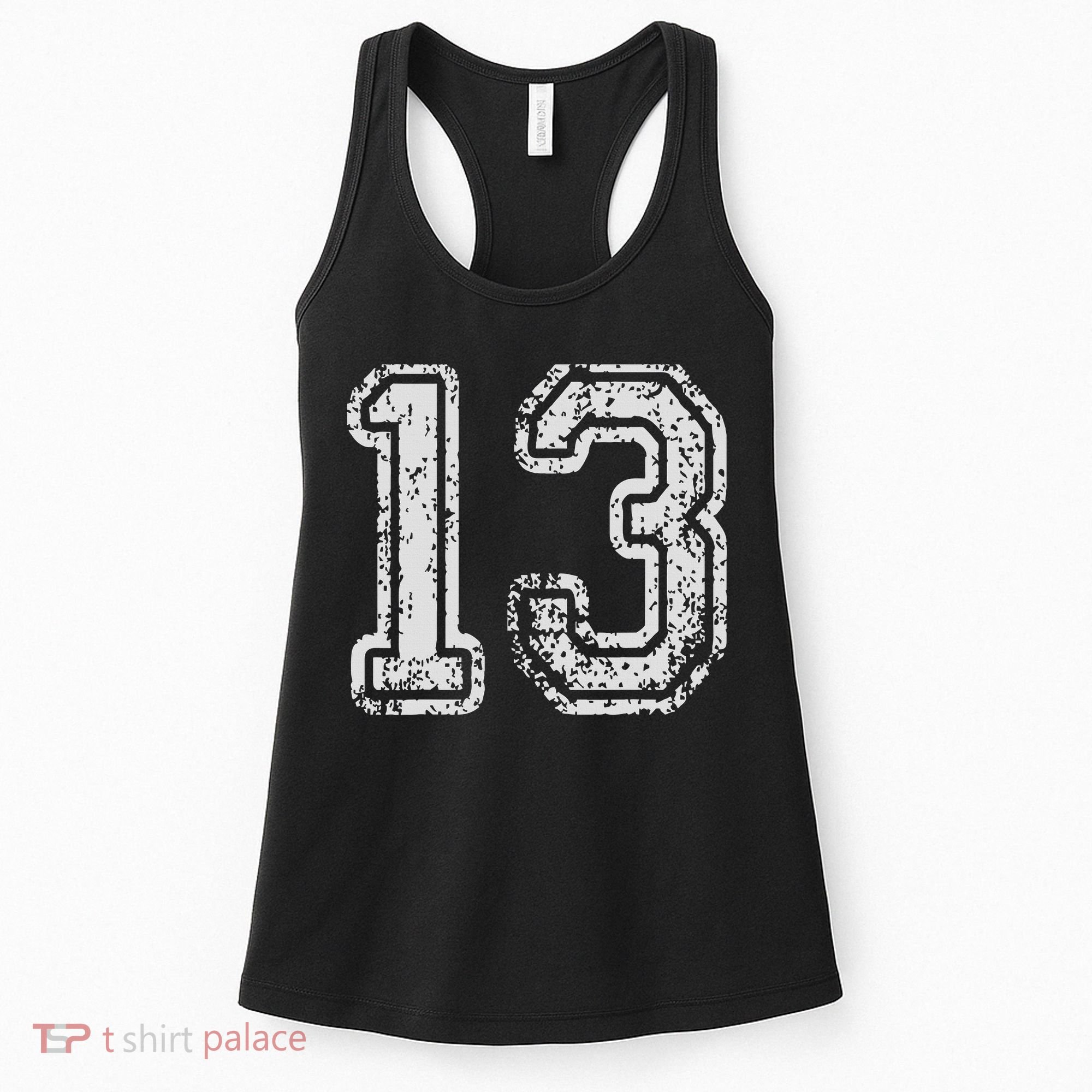 Team Jersey Uniforms Number 13 Thirteen School Sports Women's Tank Top