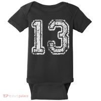 Team Jersey Uniforms Number 13 Thirteen School Sports Baby Bodysuit thumb 0
